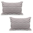 thumbnail image 1 of Geometric Quilted Pillowcover Set of 2, Wavy Horizontal Stripes Ocean Pattern Abstract Inspirations Sea Effect, Standard Queen Size Pillow Cover Bedroom, 36" x 20", Warm Taupe Pink Cream, by Ambesonne, 1 of 1