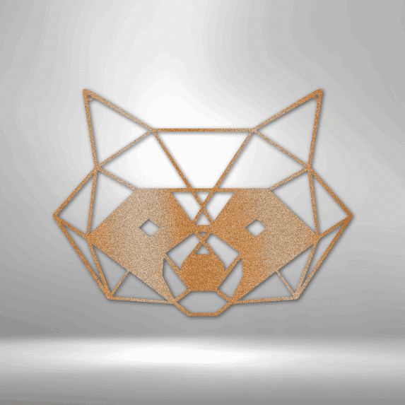 Geometric Raccoon Steel Sign Laser Cut Powder Coated Home & Office Metal Wall Decor Multiple Sizes & Colors