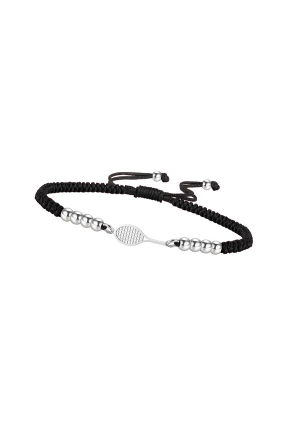 Geometric Racquet With Customizable Braided Strap And Comfortable Materials