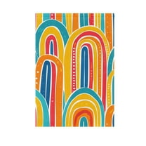 Geometric Rainbow Colorful Garden Flag House Banner 12" x 18" Double Sided Outdoor Yard Decoration