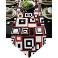 thumbnail image 1 of Geometric Rectangle Red Black Table Runner Country Wedding Decor Cake Tablecloth Placemat Dinning Table Decoration Table Runners, 1 of 5