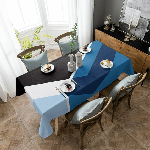 Geometric Rectangle Red Black Tablecloths Waterproof Kitchen Items Coffee Table For living Room Home