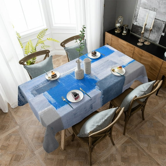 Geometric Rectangle Red Black Tablecloths Waterproof Kitchen Items Coffee Table For living Room Home