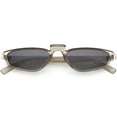 thumbnail image 1 of Geometric Rectangle Sunglasses Raised Nose Bridge Neutral Colored Lens 52mm (Matte Smoke / Smoke), 1 of 4