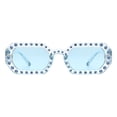 thumbnail image 1 of Geometric Rectangular Sunglasses Women's Colorful Rhinestone Shades UV400 Blue, 1 of 4