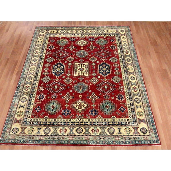 Geometric Red 8X10 Kazak Oriental Rug # 13660