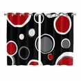 thumbnail image 1 of Geometric Red Kitchen Curtains 63 Inch Length, Modern Black Grey White Abstract Circle Grommet Top Bedroom Living Room Curtains, Light Filtering Cafe Curtain Drapes 2 Panels Set 104''x63'', 1 of 9