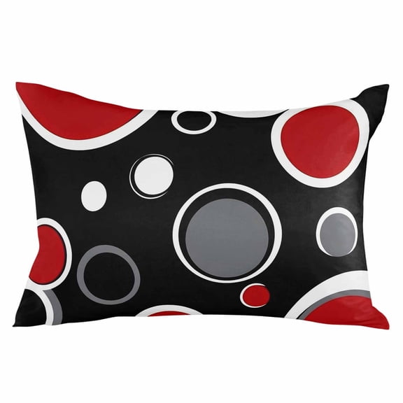 Geometric Red Throw Pillow Cover 20 x 26 Inch Decorative Pillow Cover Modern Black Grey White Abstract Circle Lumbar Pillowcase Seasonal Rectangle Cushion Case for Couch Sofa Bed Living Room