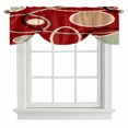 thumbnail image 1 of Geometric Red Tie Up Valance Curtains for Windows, Kitchen Curtains Window Treatments, Boho Retro Abstract Circle Black Green Short Window Shades Valances for Bedroom Bathroom Cafe 42"x12", 1 of 8
