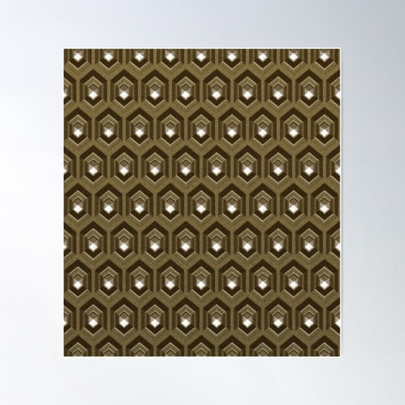 Geometric Repeating Pattern In Rich Coffee Colors Poster Wall Art, Modern Wall Decor For Living Room Bedroom, 8x12 UNFRAMED