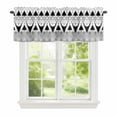 thumbnail image 1 of Geometric Retro Window Valance for Kitchen, Black Triangles Medieval Bohemian Style Rod Pocket Short Curtain for Small Windows, Light Filtering Decorative Valance, 60 x 18 Inch, 1 Panel, 1 of 9