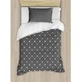 thumbnail image 1 of Geometric Rhombus Duvet Cover Set, Monochromatic Retro Repetition with Nested Retro Symmetry, Decorative 2 Piece Bedding Set with 1 Pillow Shams, Twin Size, Charcoal Grey and White, by Ambesonne, 1 of 3