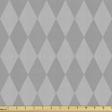 Geometric Rhombus Fabric by the Yard, Neutral Design Simplistic Rhomb Check Repetition Graphic, Decorative Upholstery Fabric for Sofas and Home Accents, 3 Yards, Pale Taupe and Pale Grey by Ambesonne