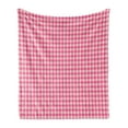 thumbnail image 1 of Geometric Rhombus Soft Flannel Fleece Throw Blanket, Pattern of Pink Monochrome Argyle Feminine Concept Illustration, Cozy Plush for Indoor and Outdoor Use, 70" x 90", Pink and Blush, by Ambesonne, 1 of 5