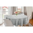 thumbnail image 1 of Geometric Round Tablecloth, Repetitive with Triangles in Greyscale Tones, Circle Table Cloth Cover for Dining Room Kitchen Decor, 60", Dimgray Pale Grey, by Ambesonne, 1 of 1