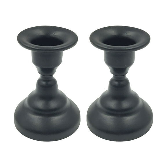 Geometric Round Wrought Iron Candlestick Desktop Decorative Ornaments for Candlelight Dinner Rust Proof Fits 2x2 Inch Column and Tea Candles Great Gift Idea