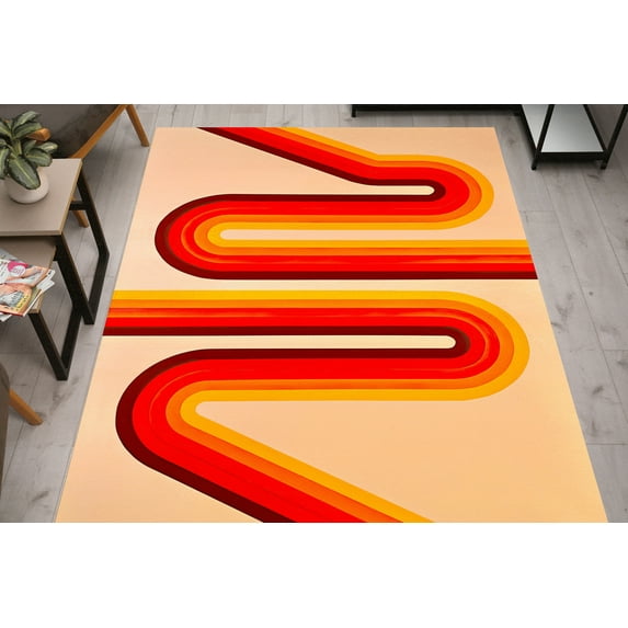 Geometric Rugs, Minimal Soft Rug, Trendy Rugs, Modern Rugs, Customs Rug, Step Rug, Cool Rug, Bath Rug, Wall Hanging Rug, Hallway Rug, 3.9'x5.9' - 120x180 cm