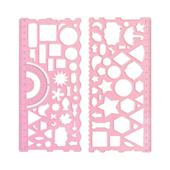 Geometric Ruler and Stencil Set, Fun Drawing Tool for Creating Designs and Patterns, Art Supply for Campus and Crafting, Cute Gift for Girls and Creative Youngsters
