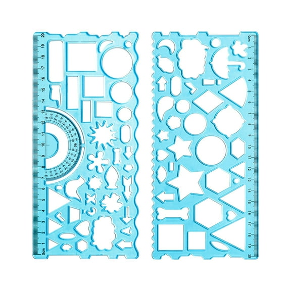 Geometric Ruler and Stencil Set, Fun Drawing Tool for Creating Designs and Patterns, Art Supply for Campus and Crafting, Cute Gift for Girls and Creative Youngsters
