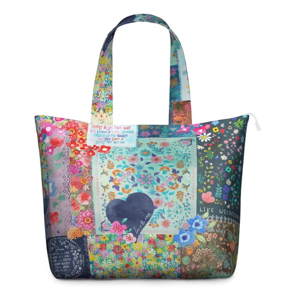 Geometric Rustic Boho Weekender Bag for Women, Artistic Abstract Travel Tote, Vintage Style Duffel for Short Trips and Daily Use