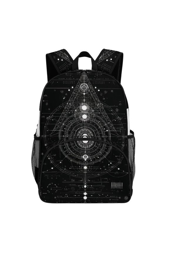Geometric Sacred Cosmic Design Art Teenage Backpack Middle Students Bookbag Outdoor Daypack