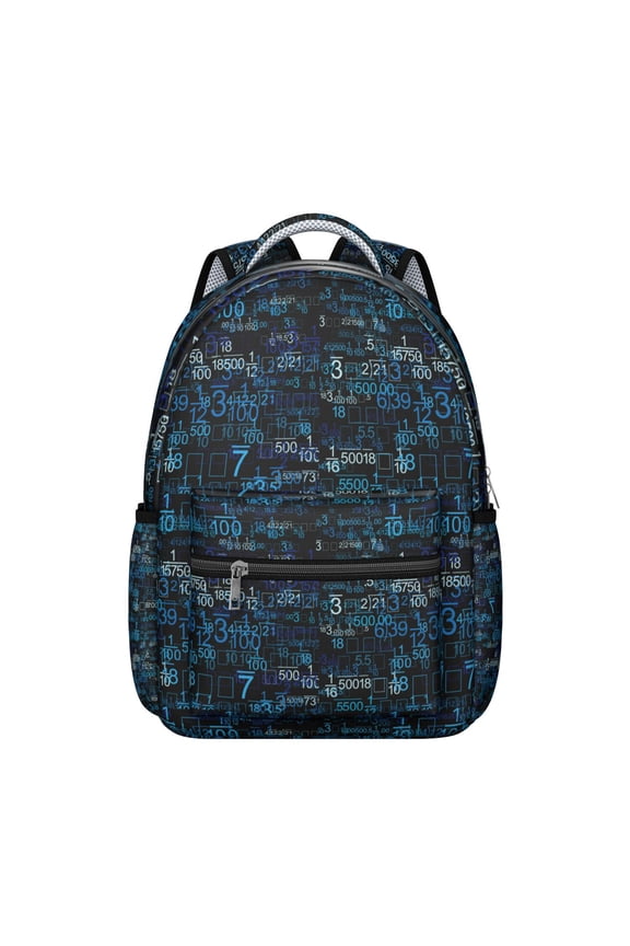 Geometric Science Students Backpack Scientific Knowledge Educational Wall School Bag with Chemistry Physics Biology Pattern, Lightweight and Adjustable Strap