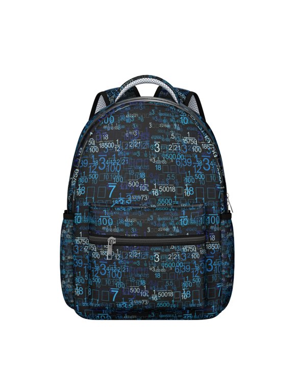 Geometric Science Students Backpack Scientific Knowledge Educational Wall School Bag with Chemistry Physics Biology Pattern, Lightweight and Adjustable Strap