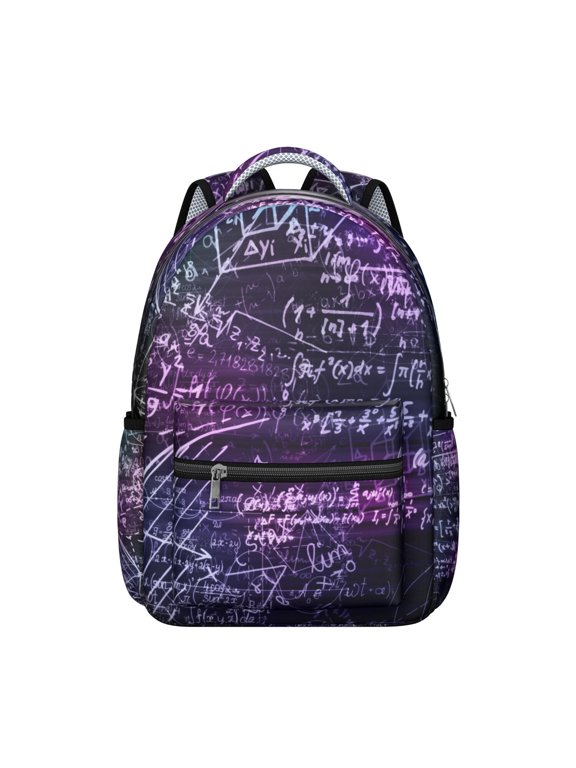 Students Backpack Scientific Knowledge Educational Wall School Bag with Chemistry Physics Biology Pattern, Lightweight and Adjustable Strap