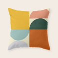 Design Cover Two Color Geometric Semicircle Color Block, Velvet Throw Pillow Cover, Two-Sided ...