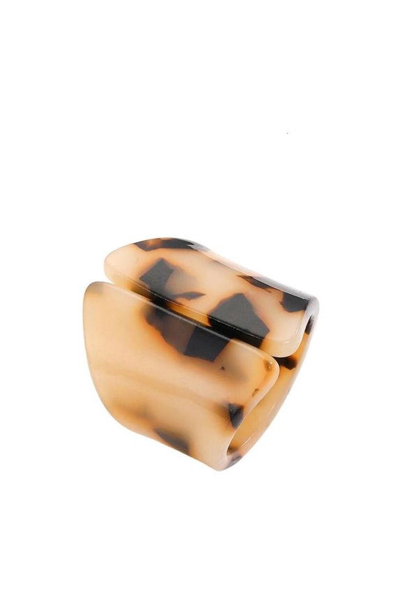 Geometric Shape Acrylic Statement Ring Leopard Print Jewelry Casual or Formal