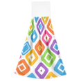 thumbnail image 1 of Geometric Shape Pattern Hand Towels 2 Pack Quick Dry Velvet Soft with Velcro Kitchen Bath 14x18in, 1 of 7