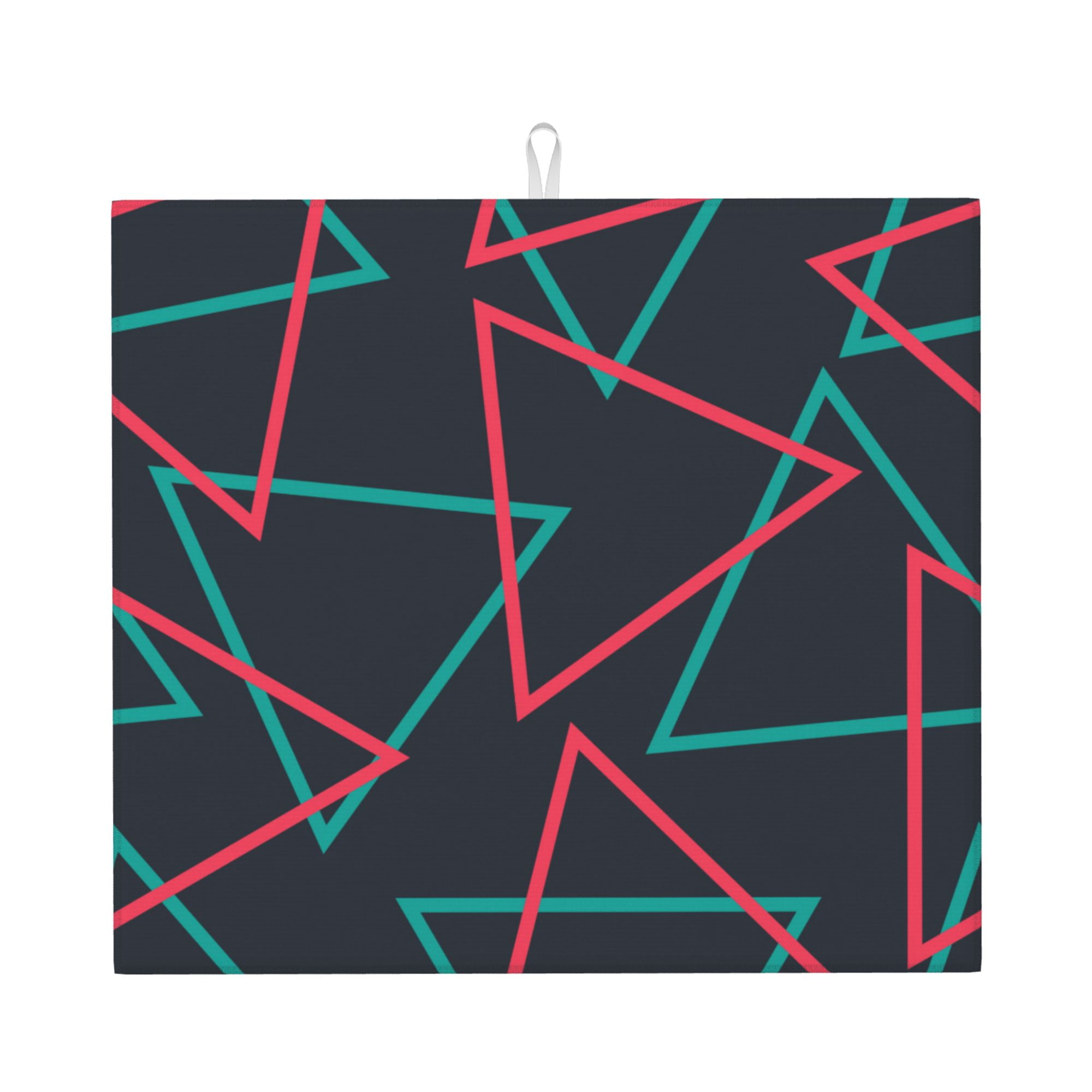 Geometric Shape Patterns Microfiber Kitchen Counter Mat,Dish Drying Pad ...
