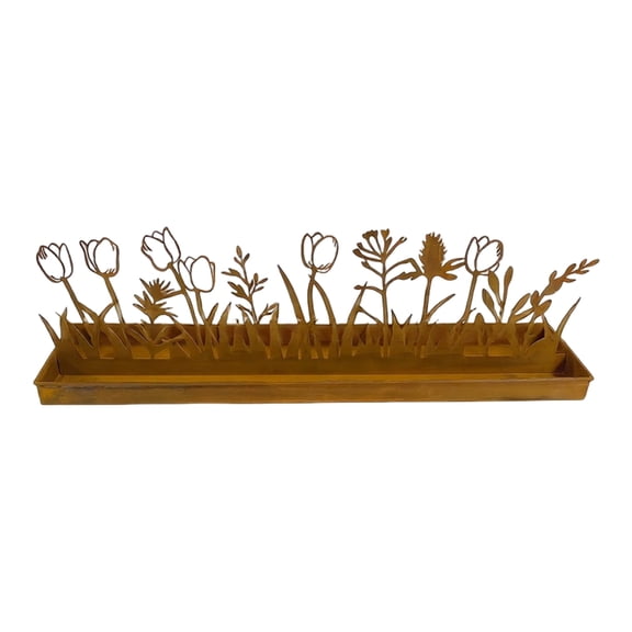 Geometric Shape Rusty Iron Planter Trough Stylish Addition To Home Or Garden With Aged Rusty Finish Perfect For Succulents Plant Lovers