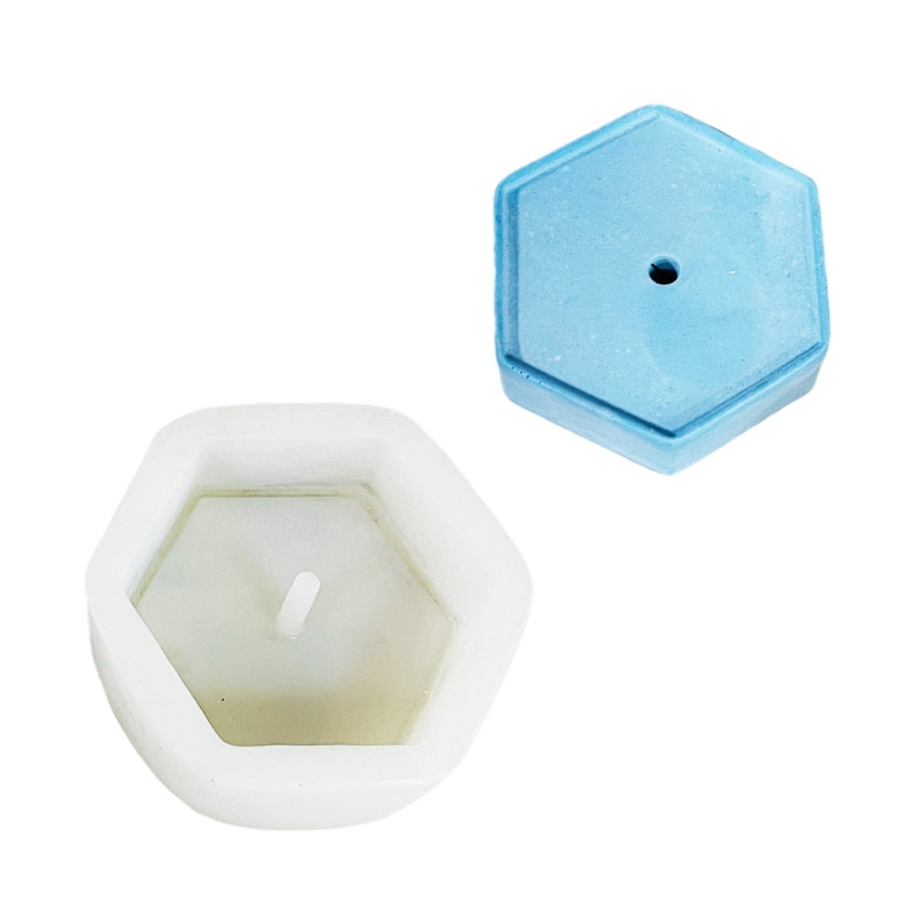 Photo inspiration: Epoxy Geometric Art Supplies Reference: Geometric Shape Silicone Molds With Hole For Candle Holder Hexagon