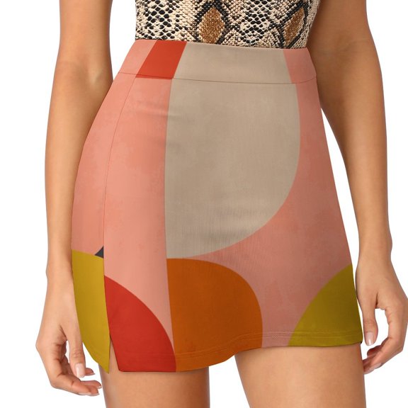 Geometric Shapes Abstract 2 Women's skirt Y2K Summer Clothes 2025 Kpop Style Trouser Skirt With Pocket Geometric Geometry