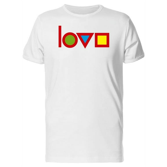 Geometric Shapes And Word Love Tee Men's -Image by Shutterstock