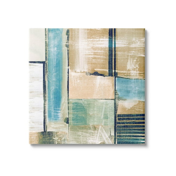 Geometric Shapes Collage Composition Abstract Painting Gallery Wrapped Canvas Print Wall Art