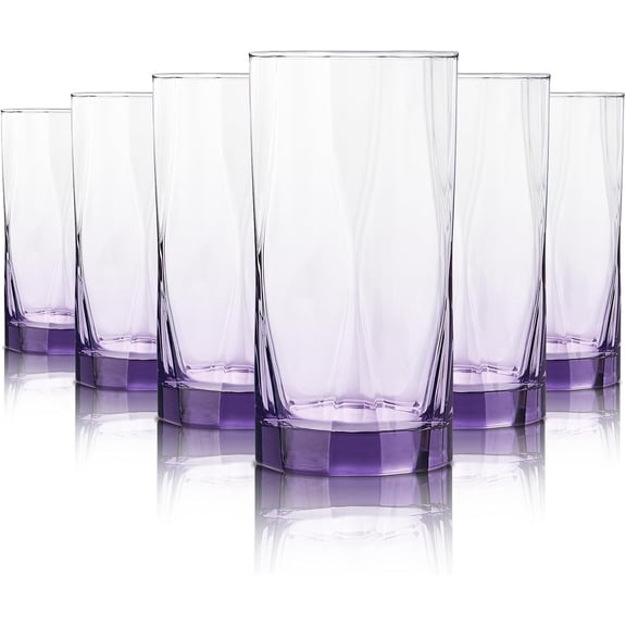 Geometric Shapes Glass Drinking Glasses Set of 6, 13.5 OZ Solid Color Glass Tumbler Glassware for Water, Juice, Different Options for , Restaurant, Hotel, Bar
