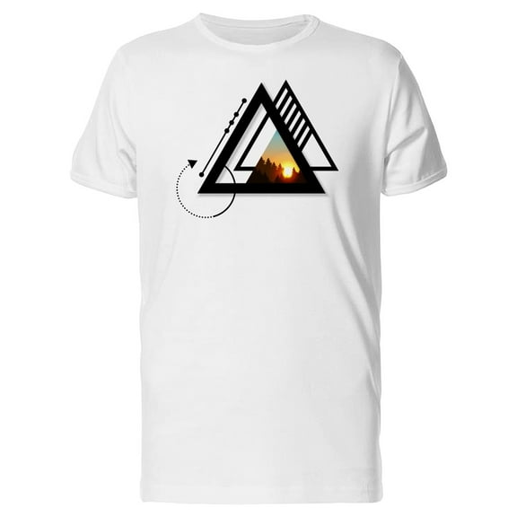 Geometric Shapes & Landscape T-Shirt Men -Image by Shutterstock, Male Large
