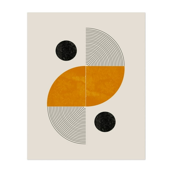 Geometric Shapes - Mixed Media Unframed Wall Art Print 5 x 7 inches