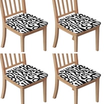 Geometric Shapes Pattern Seat Covers for Dining Room Chairs Set Of 4,Stretch Printed Washable Chair Seat Cover with Elastic Ties and Button,Removable Waterproof Couch Cushion Covers