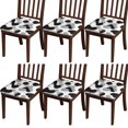 thumbnail image 1 of Geometric Shapes Pattern Seat Covers for Dining Room Chairs Set Of 6,Stretch Printed Washable Chair Seat Cover with Elastic Ties and Button,Removable Waterproof Couch Cushion Covers, 1 of 6