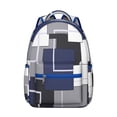 thumbnail image 1 of Geometric Shapes Print Backpack with Texture, Trendy Laptop Bookbag for College, School, Work, Durable Travel Daypack with Organizer, Awesome Gift Idea, 1 of 6