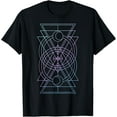 thumbnail image 1 of Geometric Shapes Purple To Blue Gradient T-Shirt men and women can wear, black, white, gifts, 1 of 4