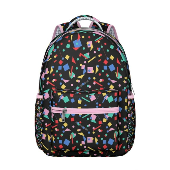 Geometric Shapes Texture Backpack Gift Choice - Modern Laptop Bag for College, School, Work Commute, Durable Bookbag with Padded Sleeve for Everyday Essential