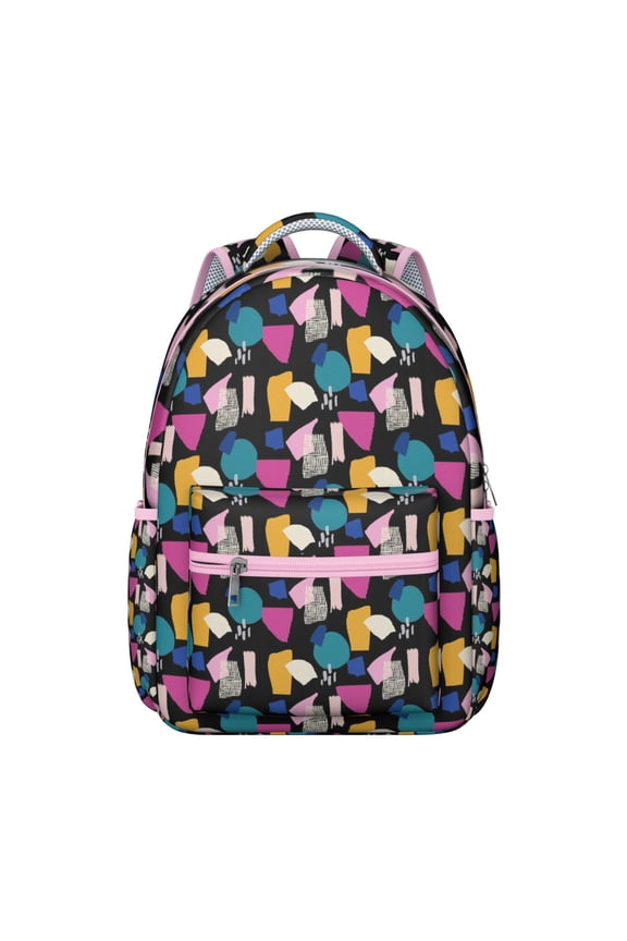 Geometric Shapes Texture Laptop Backpack with Organizer - Modern Bookbag for College School Students, Durable and Spacious Design, Stylish Daypack as a Gift for Academic Use or Travel