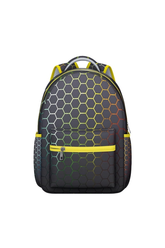 Geometric Shapes Texture Modern Backpack for Students and Teachers, Large Capacity Laptop Bookbag with Organizer, School College Daypack for Work or Travel Gift Idea