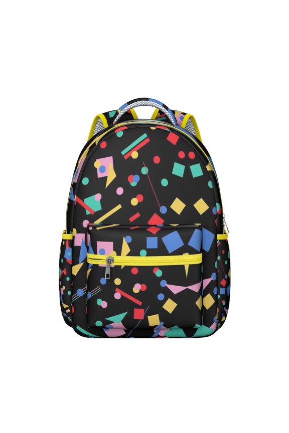 Geometric Shapes Texture Modern Stylish Backpack for College University, Functional Laptop Bookbag with Organizer, Durable Water Resistant Daypack for Work Commute or Campus Gift Idea