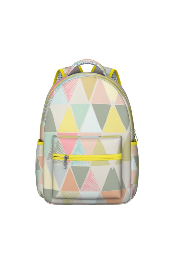 Geometric Shapes Texture Patterned Backpack for College School, Functional Laptop Bookbag with Organizer, Lightweight Daypack for Work Commute or Travel Gift