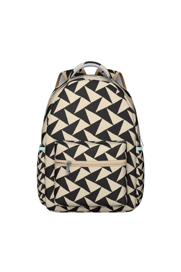 Geometric Shapes Texture Print Backpack, Stylish Laptop Bookbag for College Students and Work, Durable Daypack with Organizer, Great Gift Idea for Women & Men